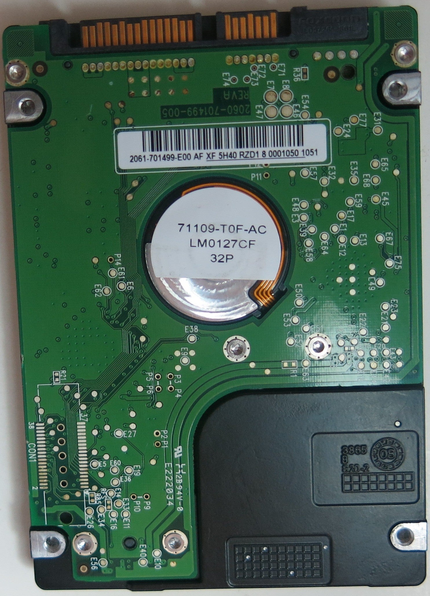 WD1600BEVT-22ZCT0 PCB: 2060-701499-005 REV A SERIAL NUMBER: WXG1A10R8699 DCM HHNT2HBB 160GB
