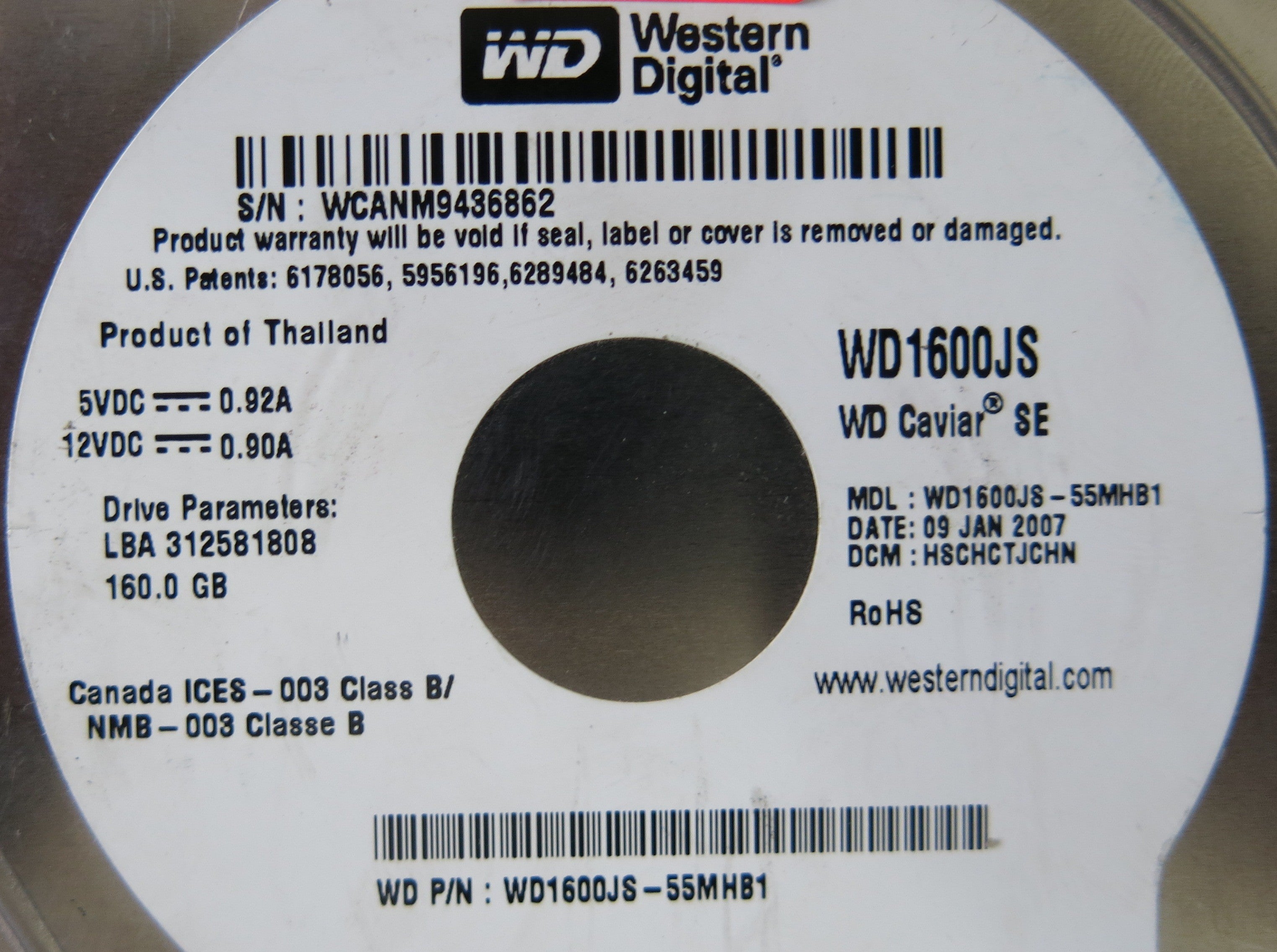 WESTERN DIGITAL WD1600JS-55MHB1 2060-701335-005 REV A PCB