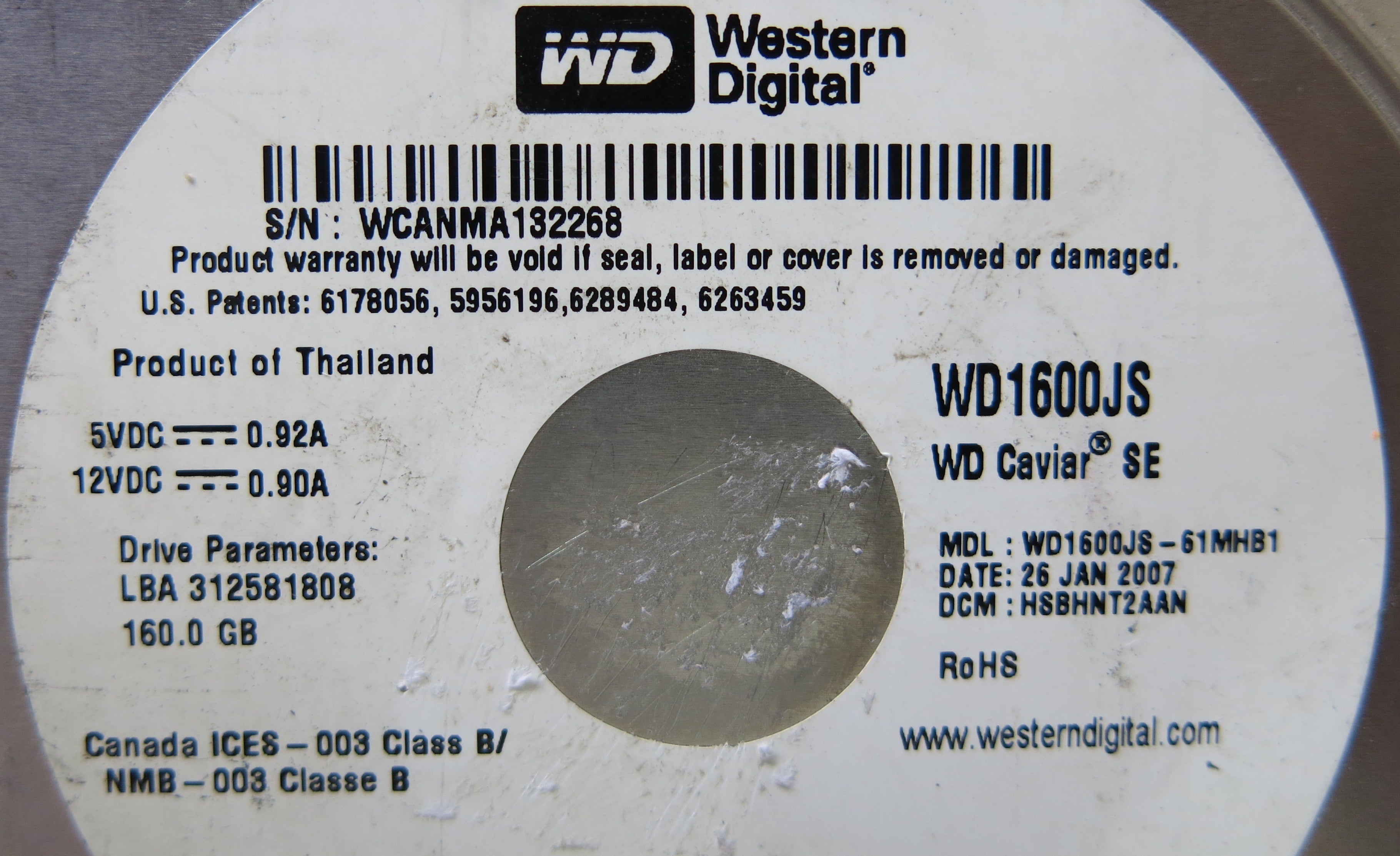 WESTERN DIGITAL WD1600JS-61MHB1 2060-701335-005 REV A PCB