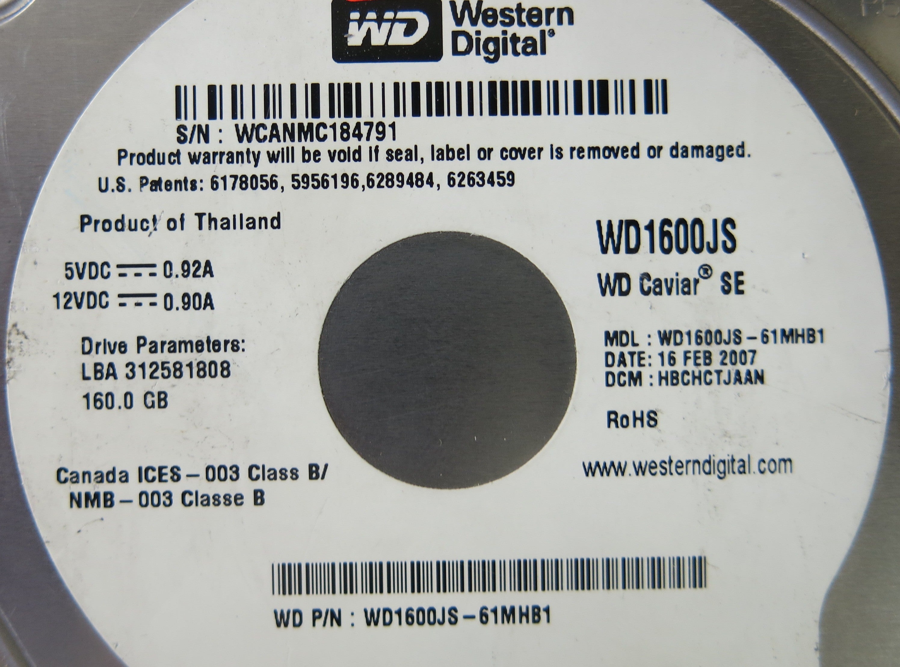 WESTERN DIGITAL WD1600JS-61MHB1 PCB 2060-701335-005 REV A PCB