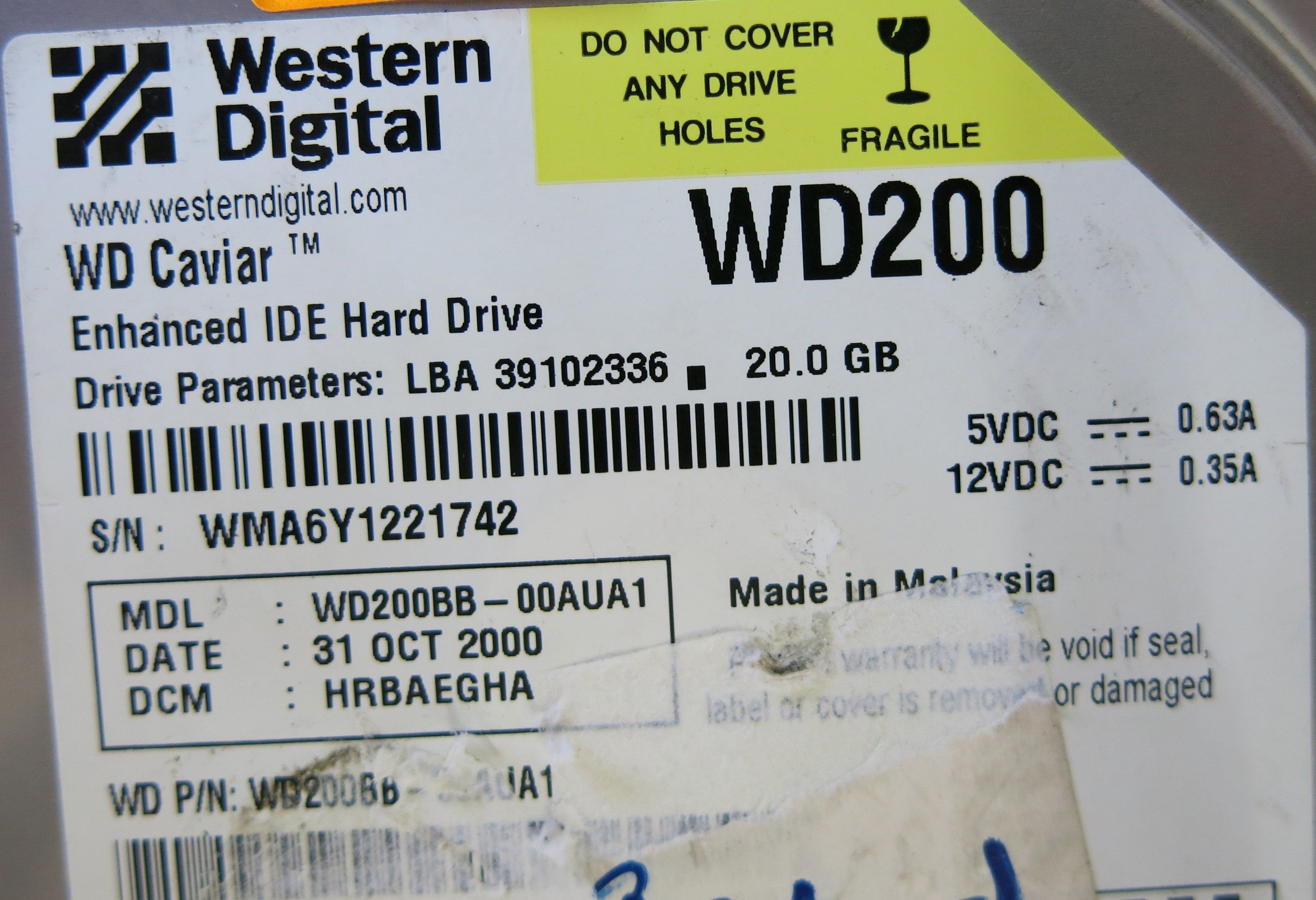WESTERN DIGITAL WD200BB-00AUA1 2060-001003-001 REV A PCB