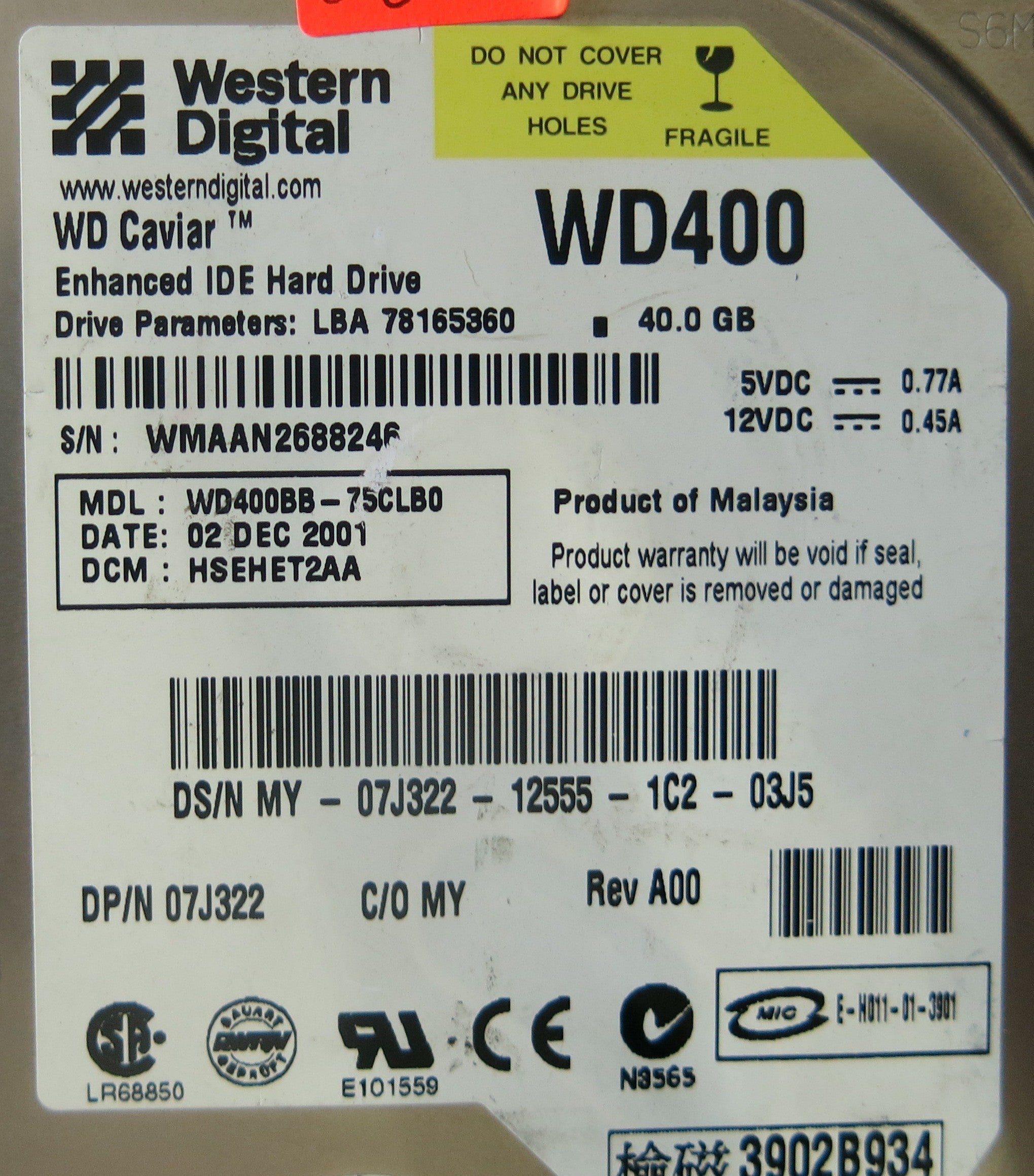 WESTERN DIGITAL  WD200BB-00CVB0 2060-001092-006 REV A PCB