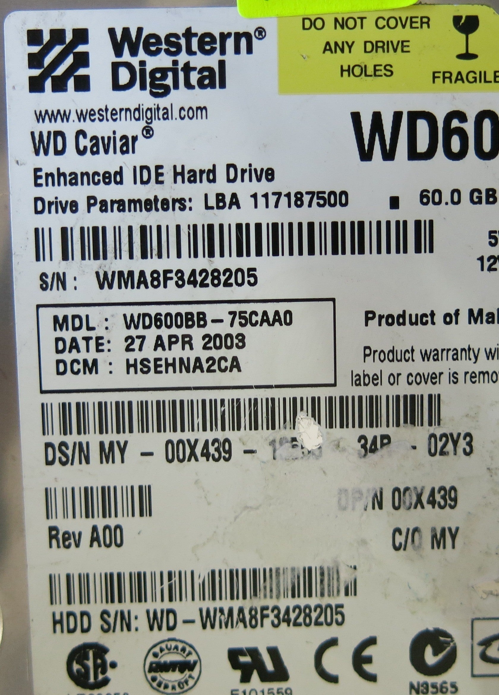 WESTERN DIGITAL WD200BB-75AA0 2060-001092-007 REV A PCB
