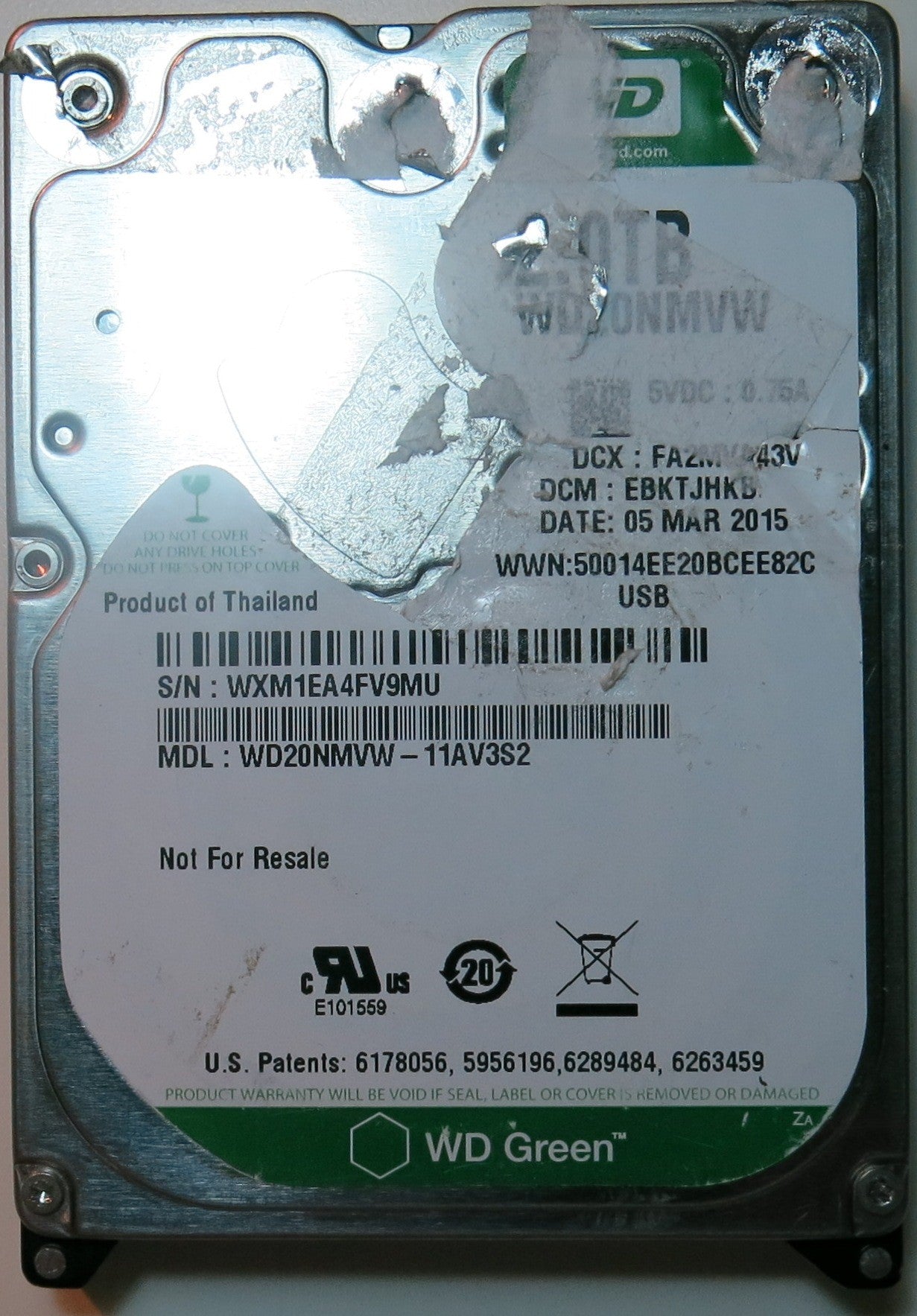 WESTERN DIGITAL WD20NMVW-11AV3S2,  PCB