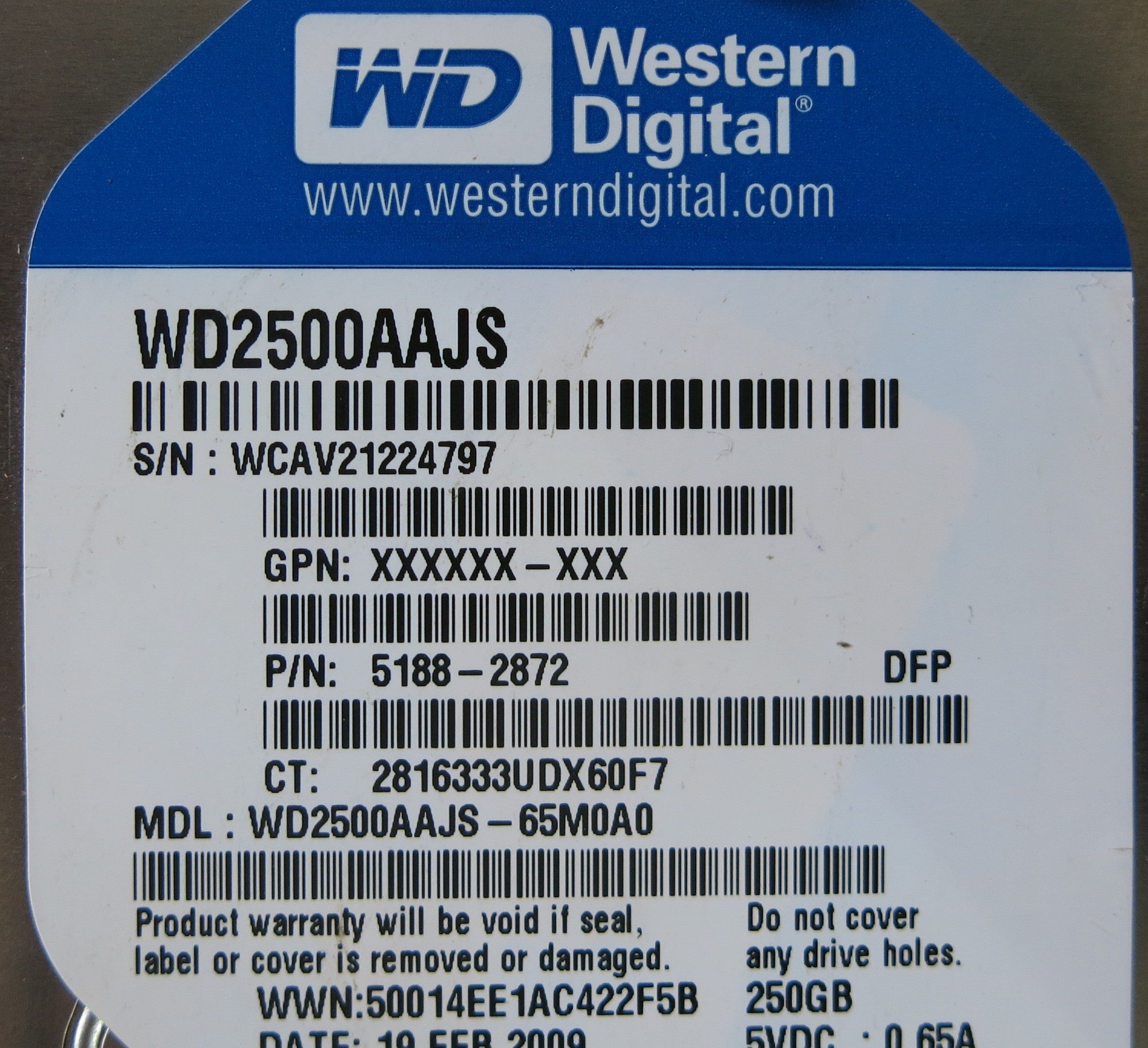 WESTERN DIGITAL WD2500AAJS-65M0A0 2060-771590-001 REV A PCB