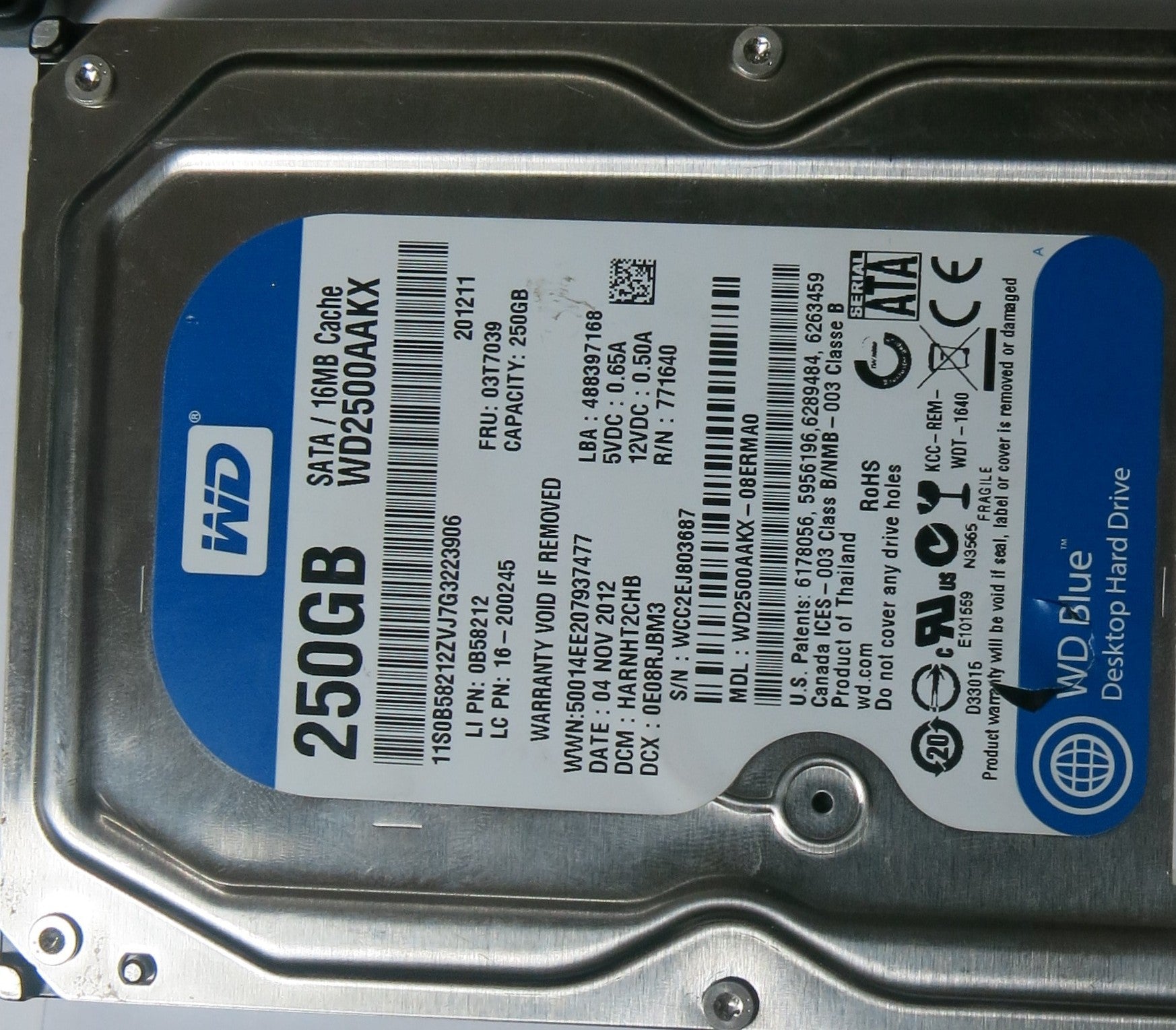 WESTERN DIGITAL WD2500AAKX-08ERMA0 DCM HARNHT2CHB 2060-701590-001 REV A PCB