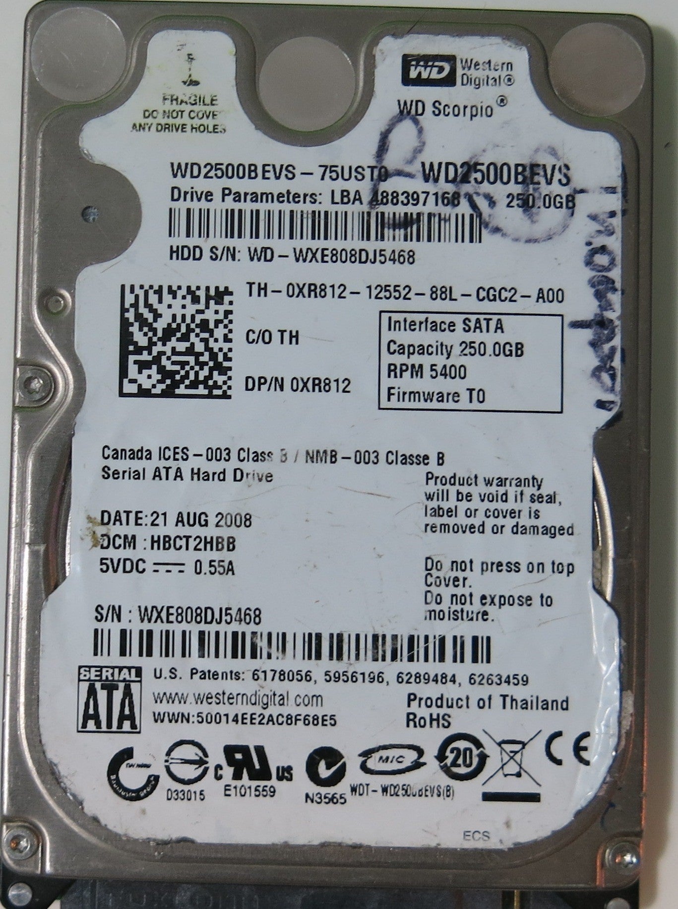 WD2500BEVS-75UST0 PN FW HBCT2HBB 250.gb