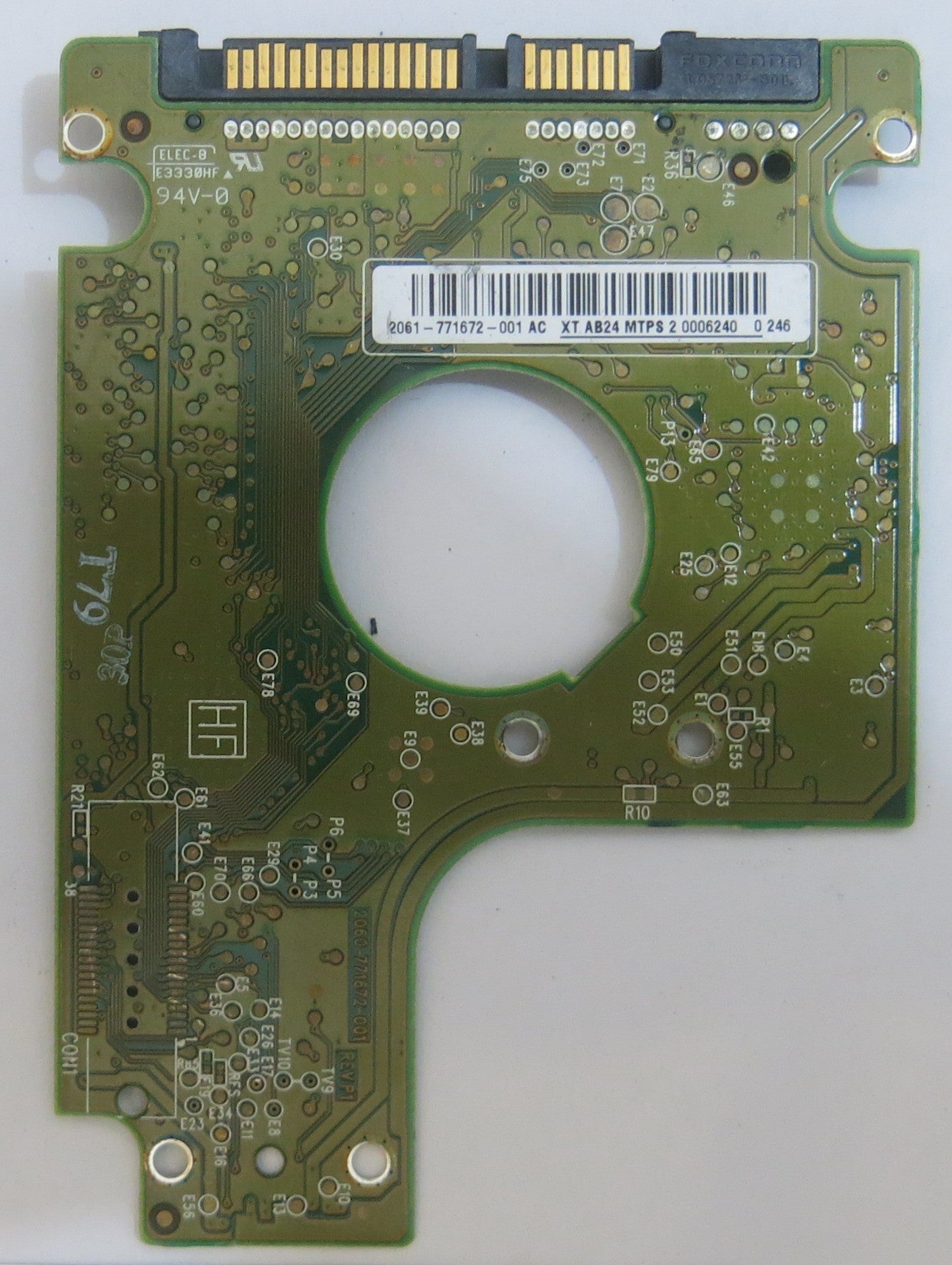WESTERN DIGITAL WD2500BEVT-22A23T0 2060-771672-001 REV P1 PCB