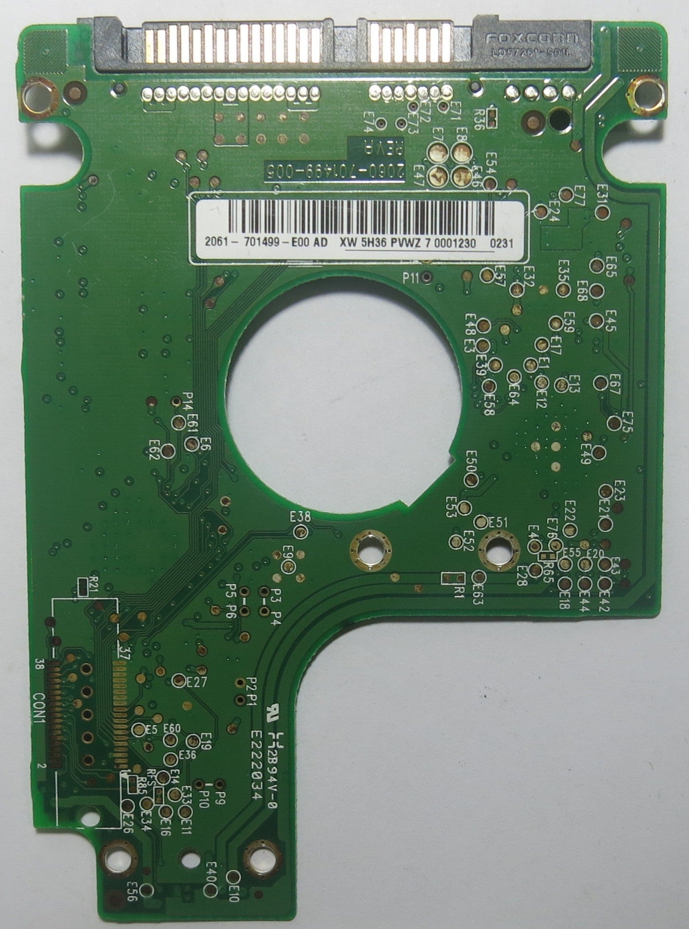 WESTERN DIGITAL WD2500BEVT-22ZCT0 2060-701499-005 REV A PCB