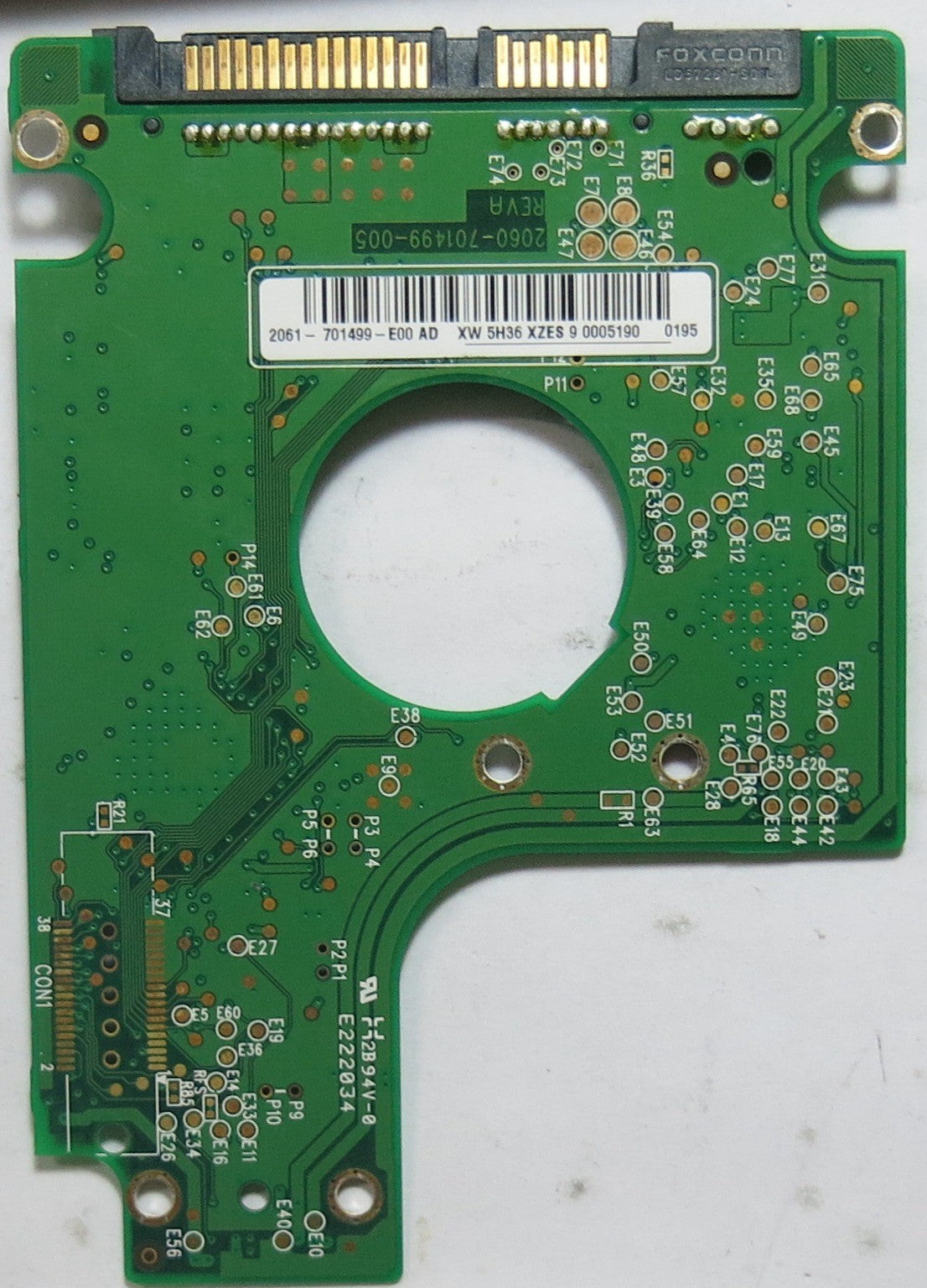 WESTERN DIGITAL WD2500BEVT'75ZCT2,  PCB