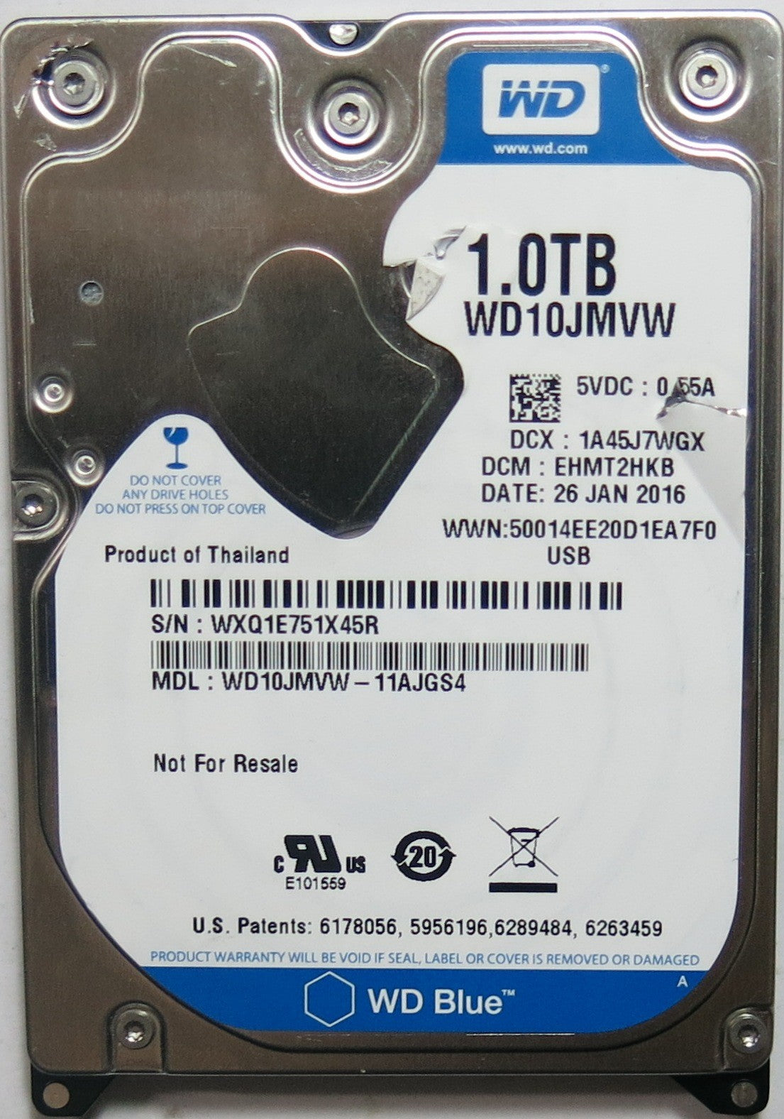 WESTERN DIGITAL WD2500BEVT'75ZCT2,  PCB