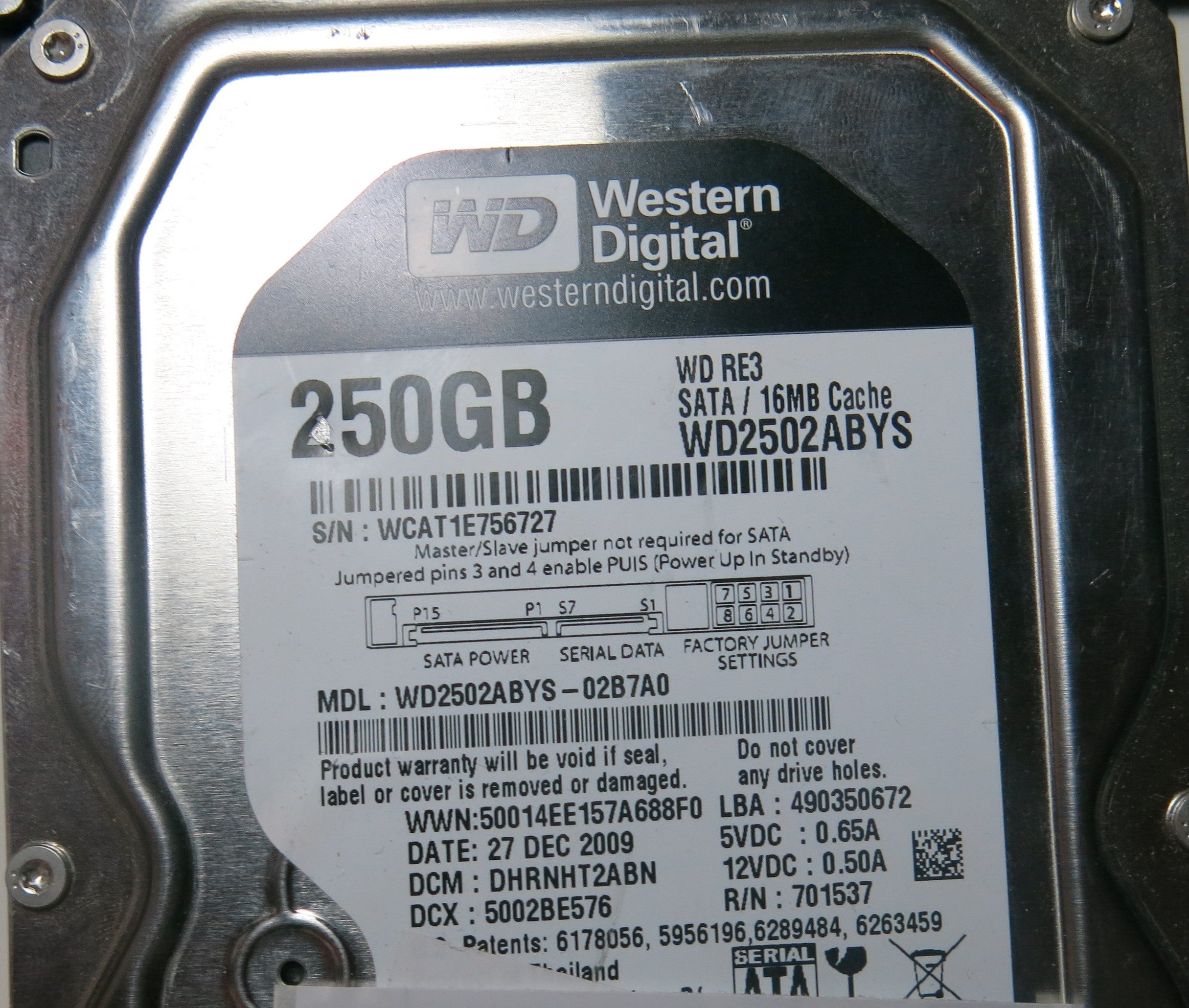 WD2502ABYS-02B7A0,  PCB 701537-004 REV A