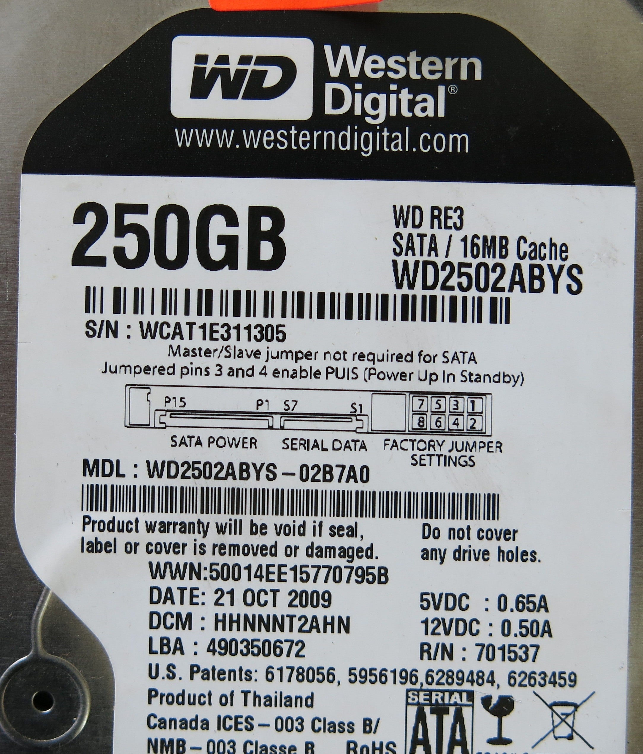 WD2502ABYS-502B7A0 2060-701494-002 REV P1 PCB