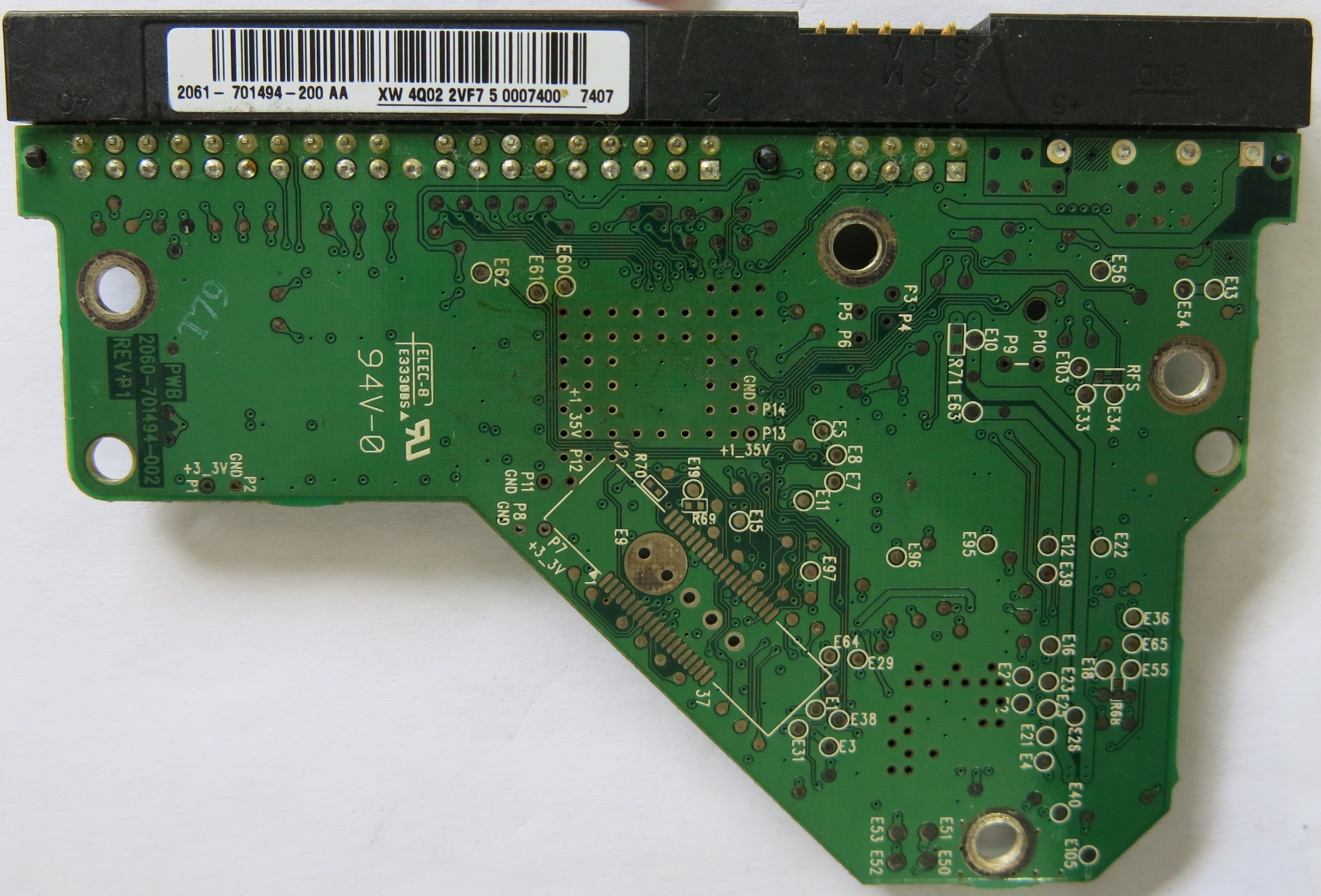 WD2502ABYS-502B7A0 2060-701494-002 REV P1 PCB