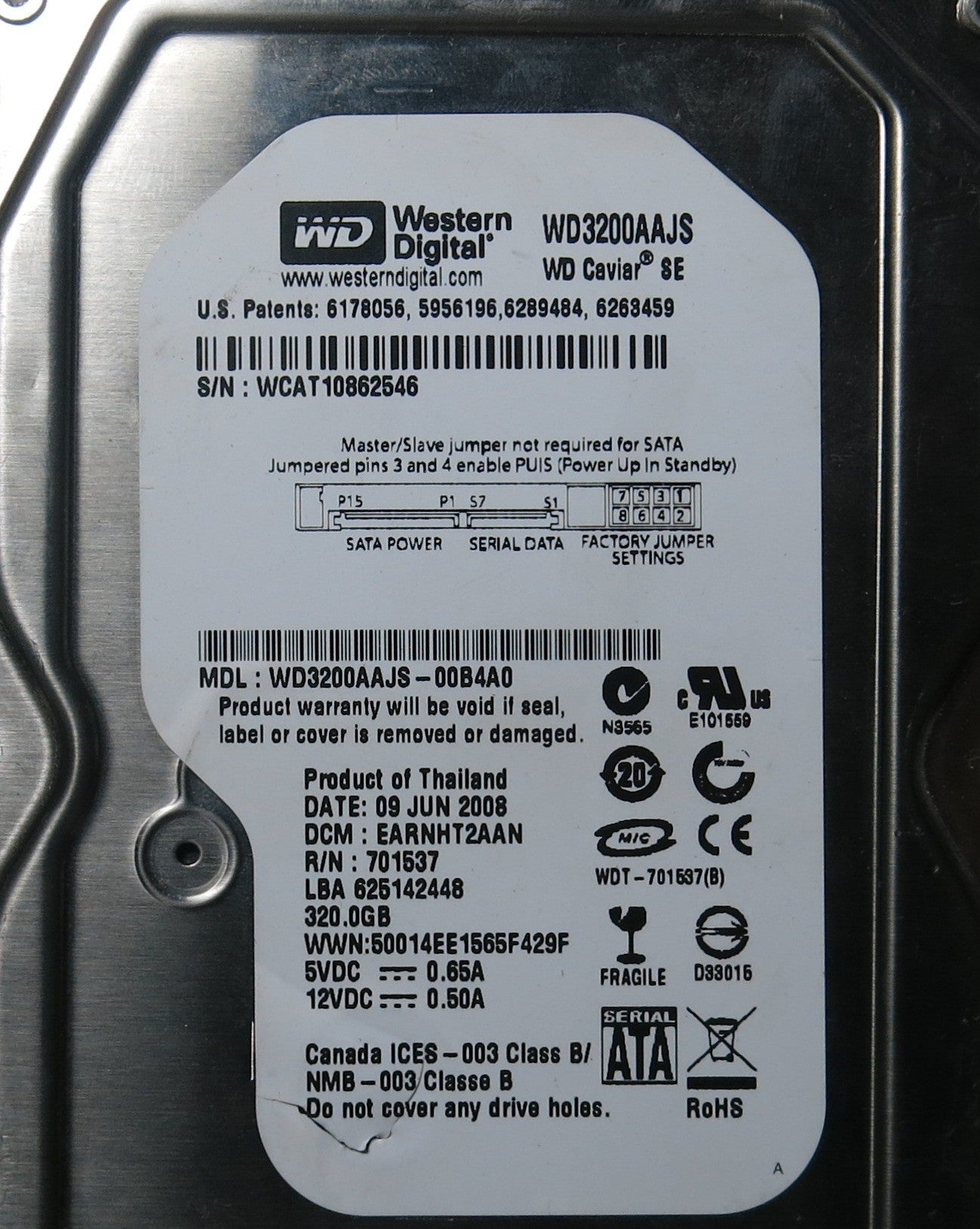 WESTERN DIGITAL WD3200AAJS-00B4A0,  PCB