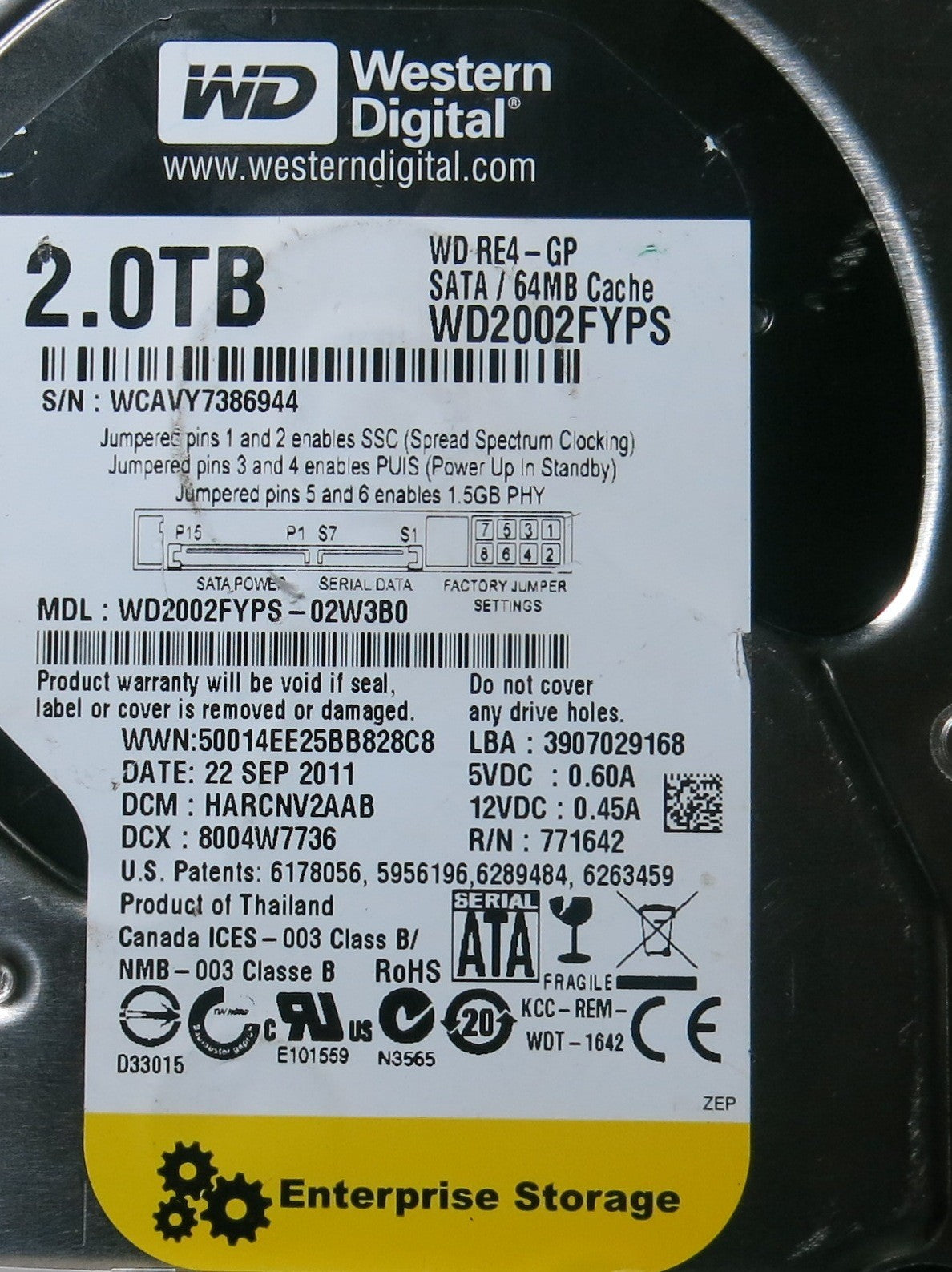 WESTERN DIGITAL WD3200AAJS-40VWA1,  PCB 2060-771642-003 REV A