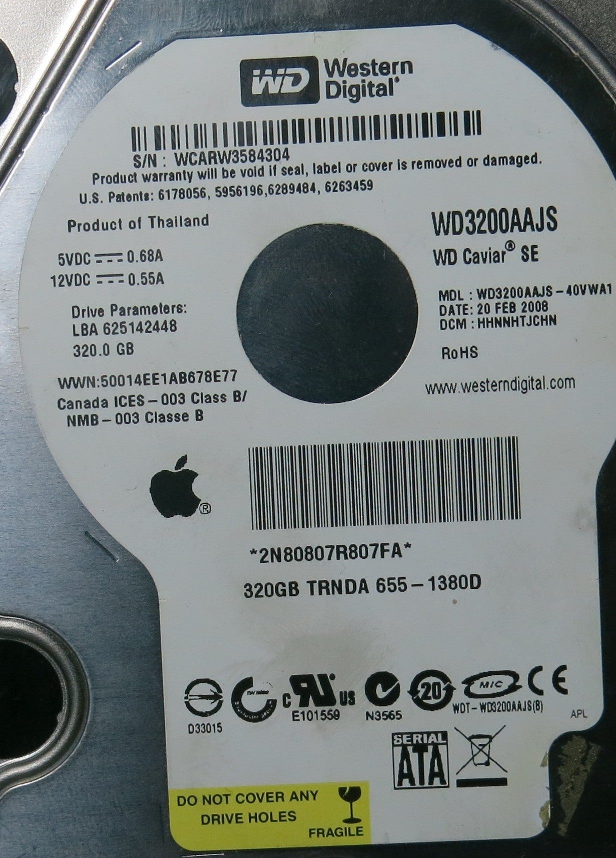 WESTERN DIGITAL WD3200AAJS-40VWA1,  PCB
