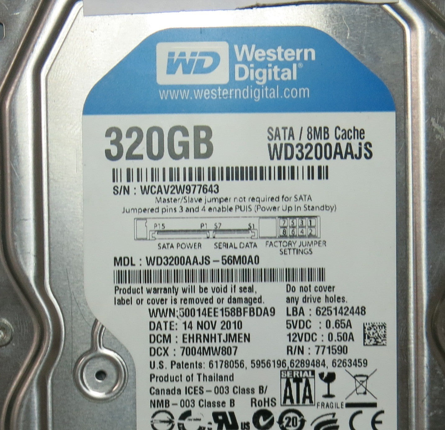 WESTERN DIGITAL WD3200AAJS'56M0A0, DCM 2060-771590-001 REV A PCB,  PCB