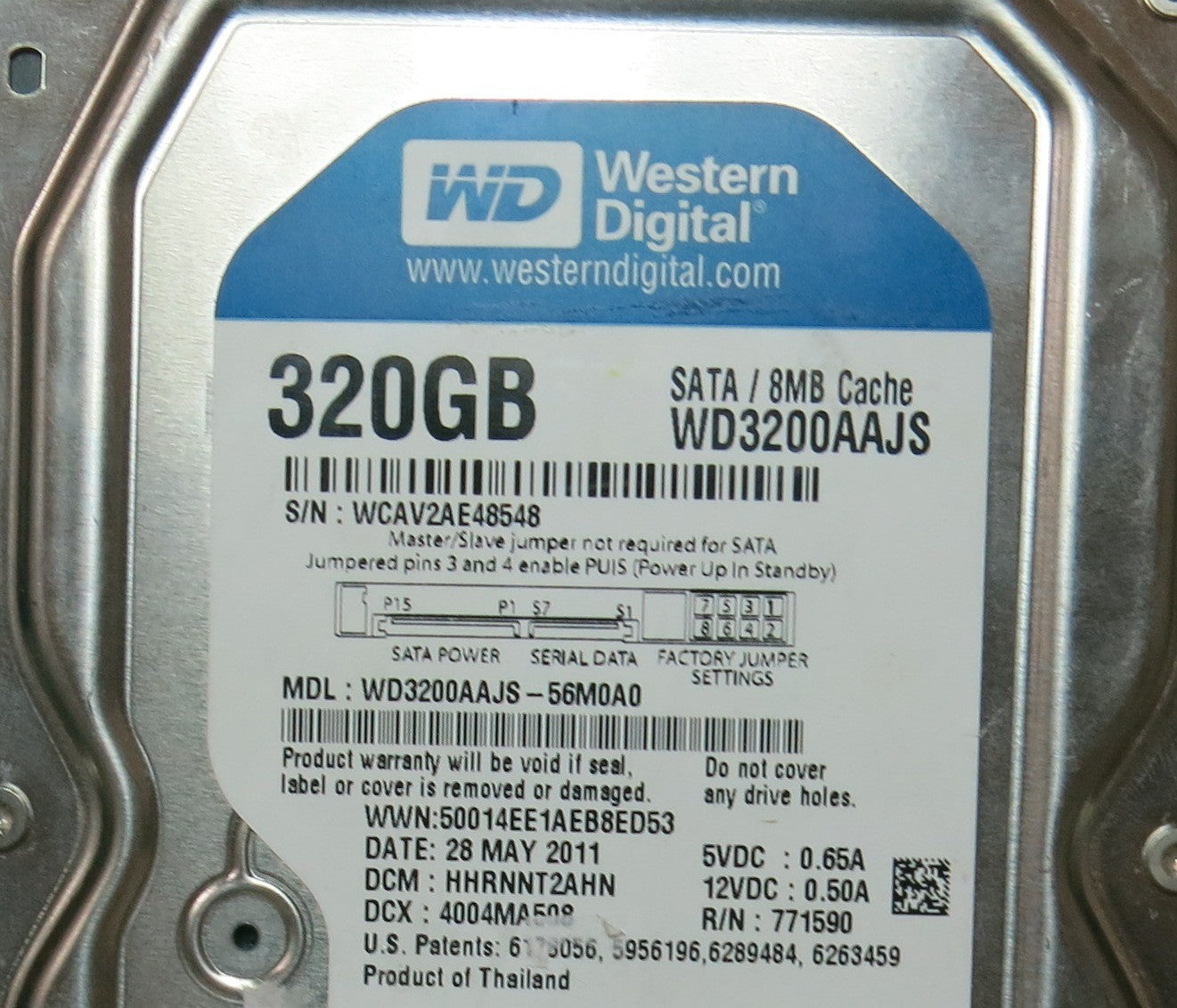 WESTERN DIGITAL WD3200AAJS'56M0A0, DCM 2060-771590-001 REV A PCB,  PCB