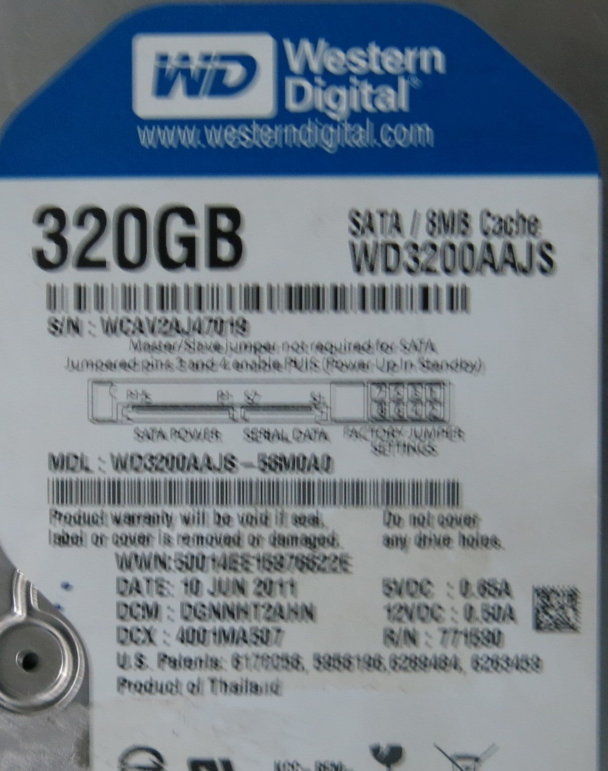 WESTERN DIGITAL WD3200AAKX-753CA0,  PCB