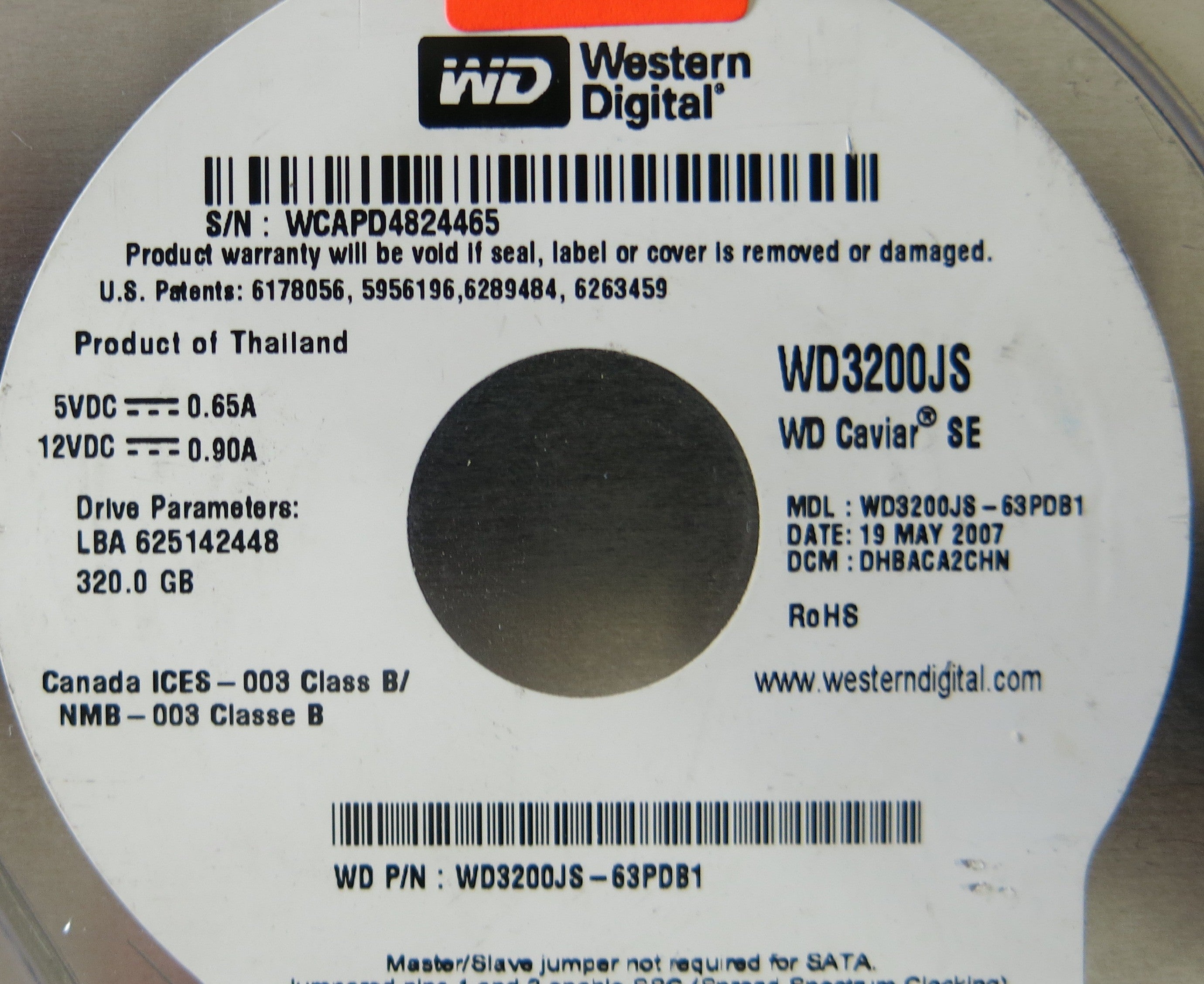 WESTERN DIGITAL WD3200JS-63PDB1 2060-701393-002 REV B PCB
