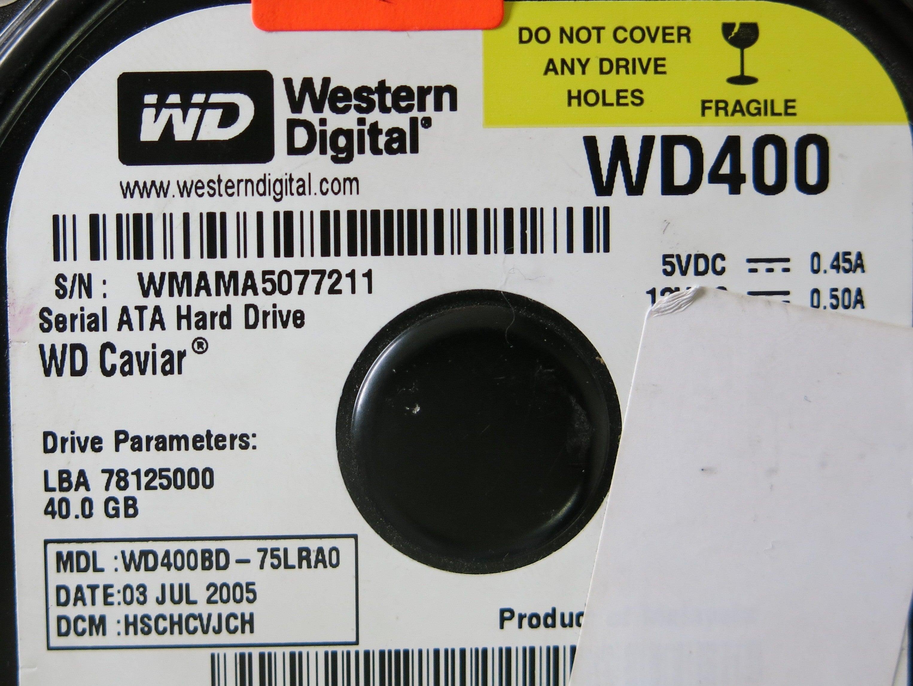 WESTERN DIGITAL WD400BD-75LRA0 2060-701335-003 REV A PCB