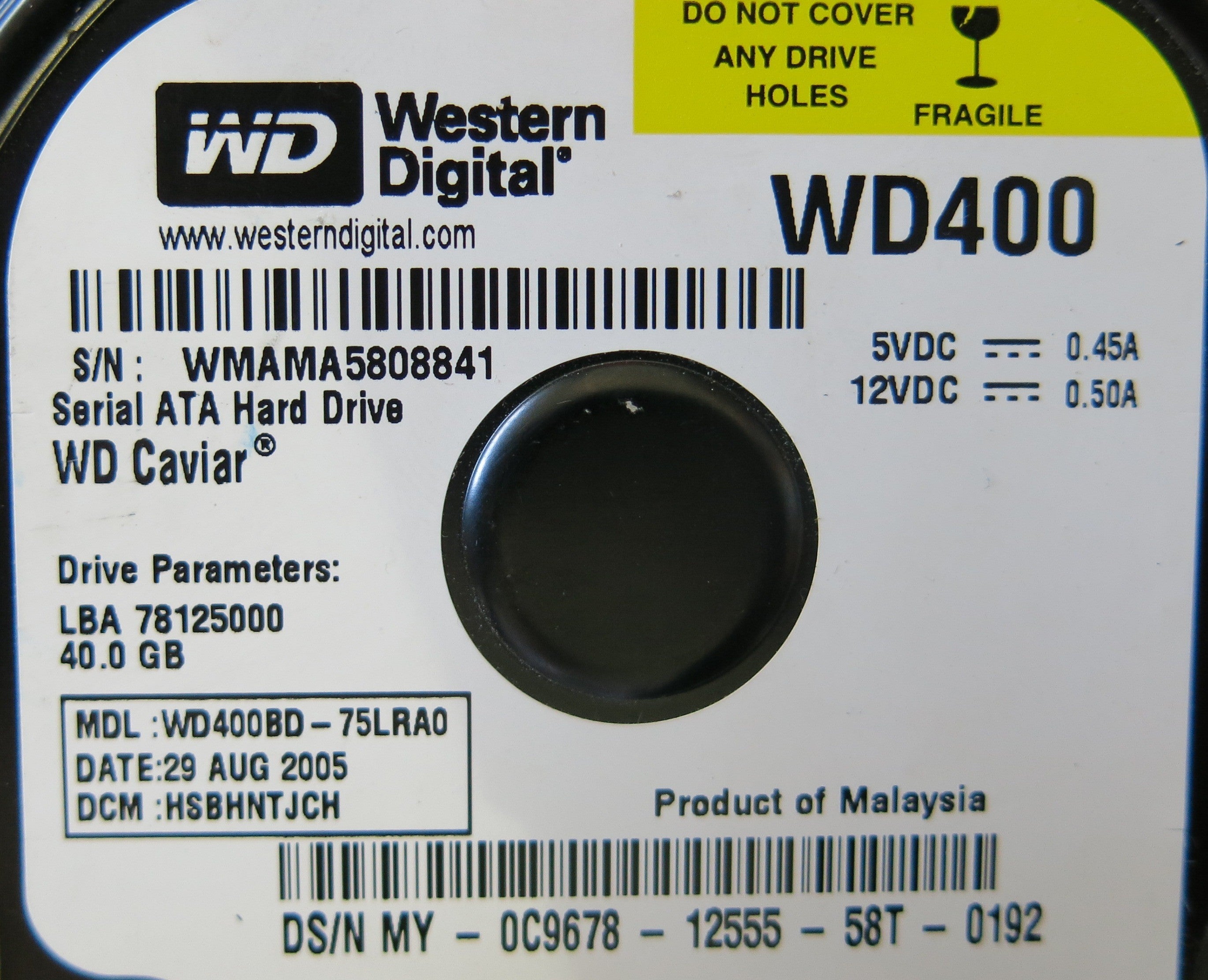 WESTERN DIGITAL WD400BD-75LRA0 2060-701335-003 REV B PCB