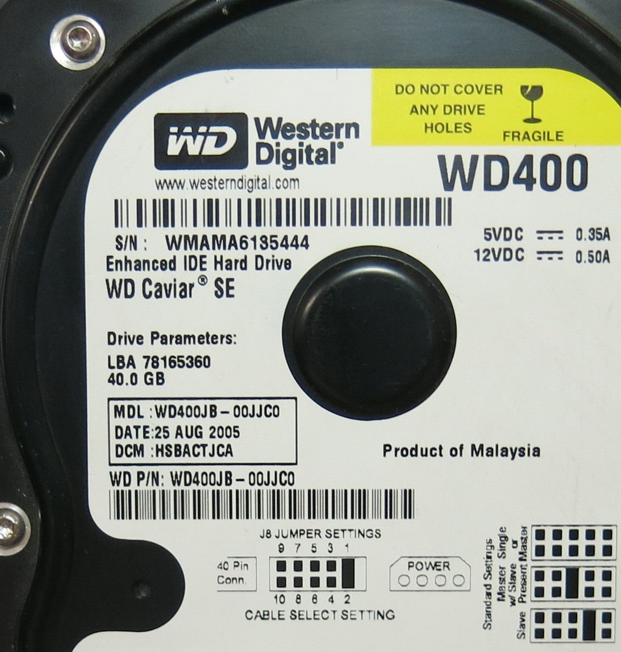WESTERN DIGITAL WD400JB-00JJCO, DCM 2060-701292-000 REV A,  PCB