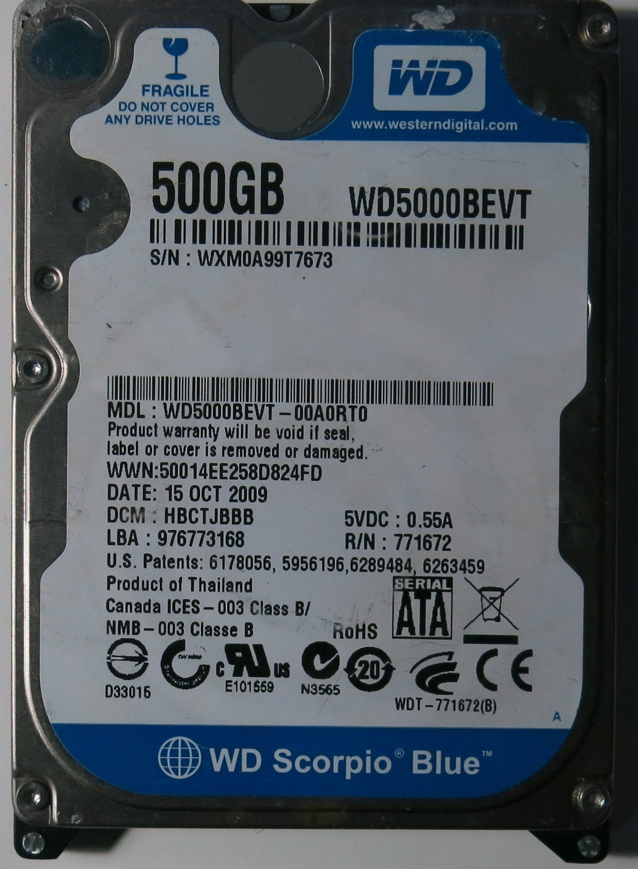 WD5000BEVT-00A0RT0,  PCB