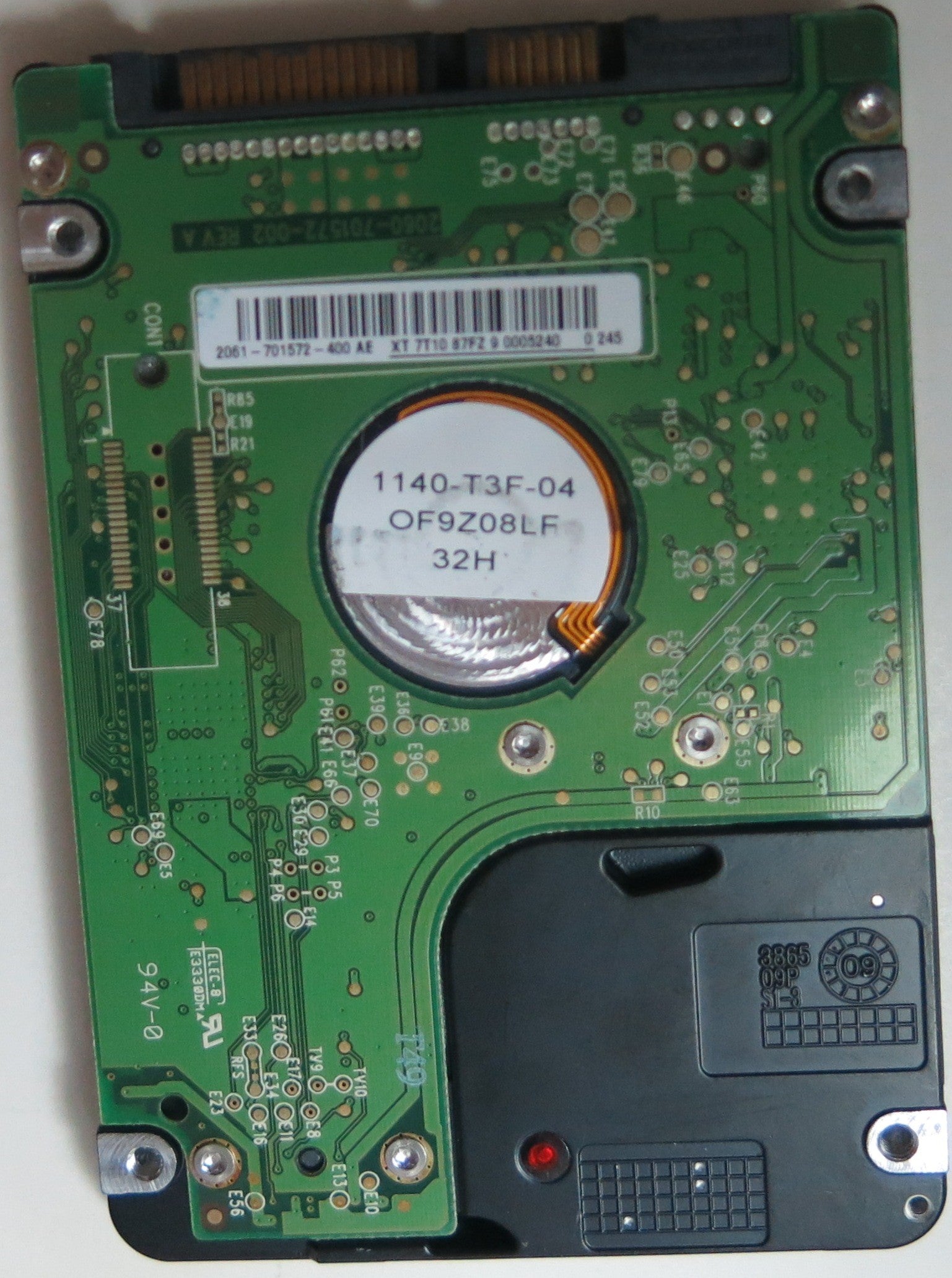 WD5000BEVT-22ZAT0 PCB: 2060-701572-002 REV A SERIAL NUMBER: WX20AC9K7457 DCM HHCVJHBB 500GB