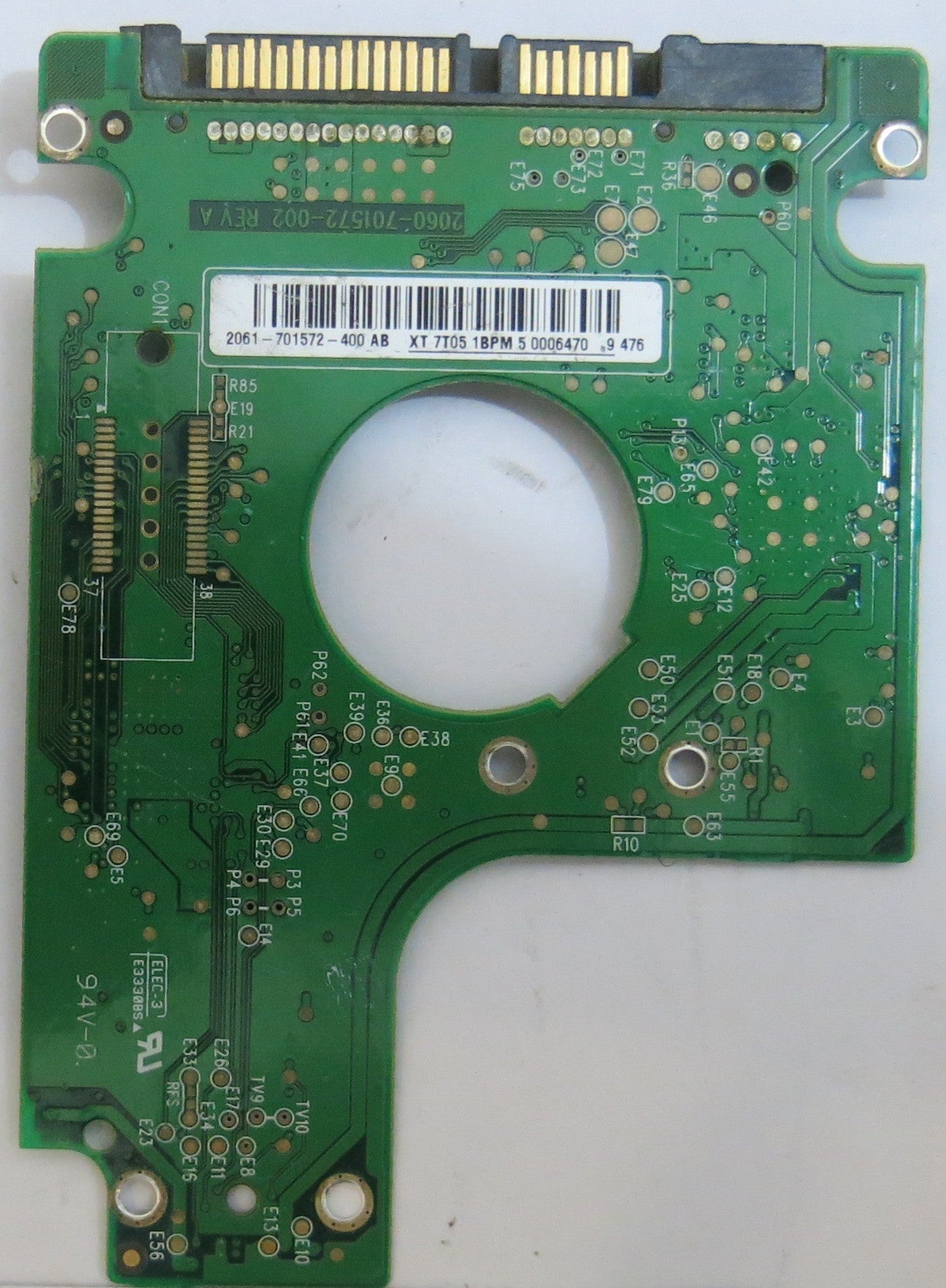WESTERN DIGITAL WD5000BEVT-75ZAT0 2060-701572-002 REV A PCB