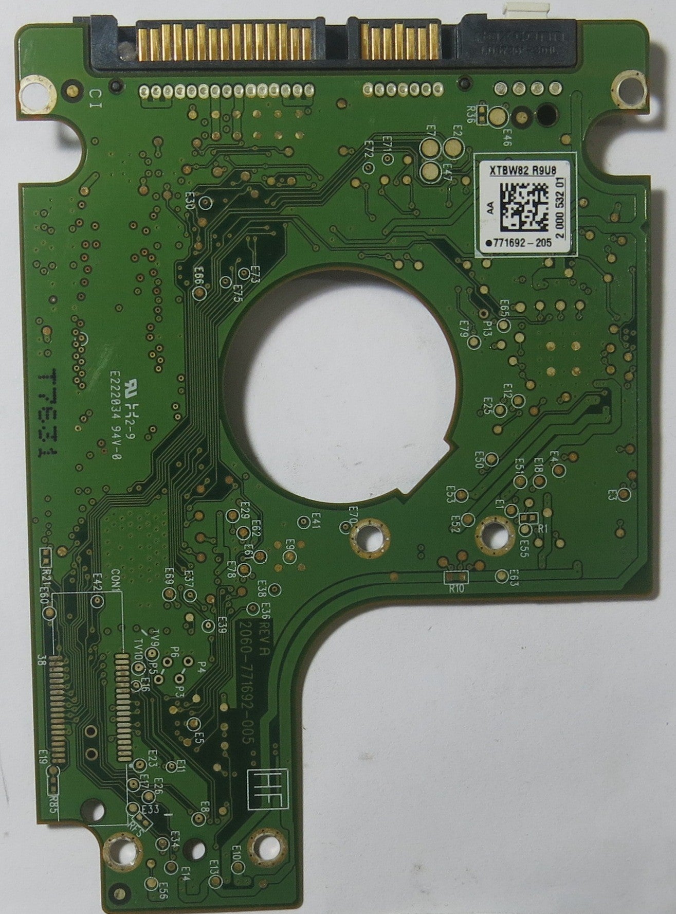 WESTERN DIGITAL WD5000BPVT-00HXZT1 2060-771692 005 REV A PCB