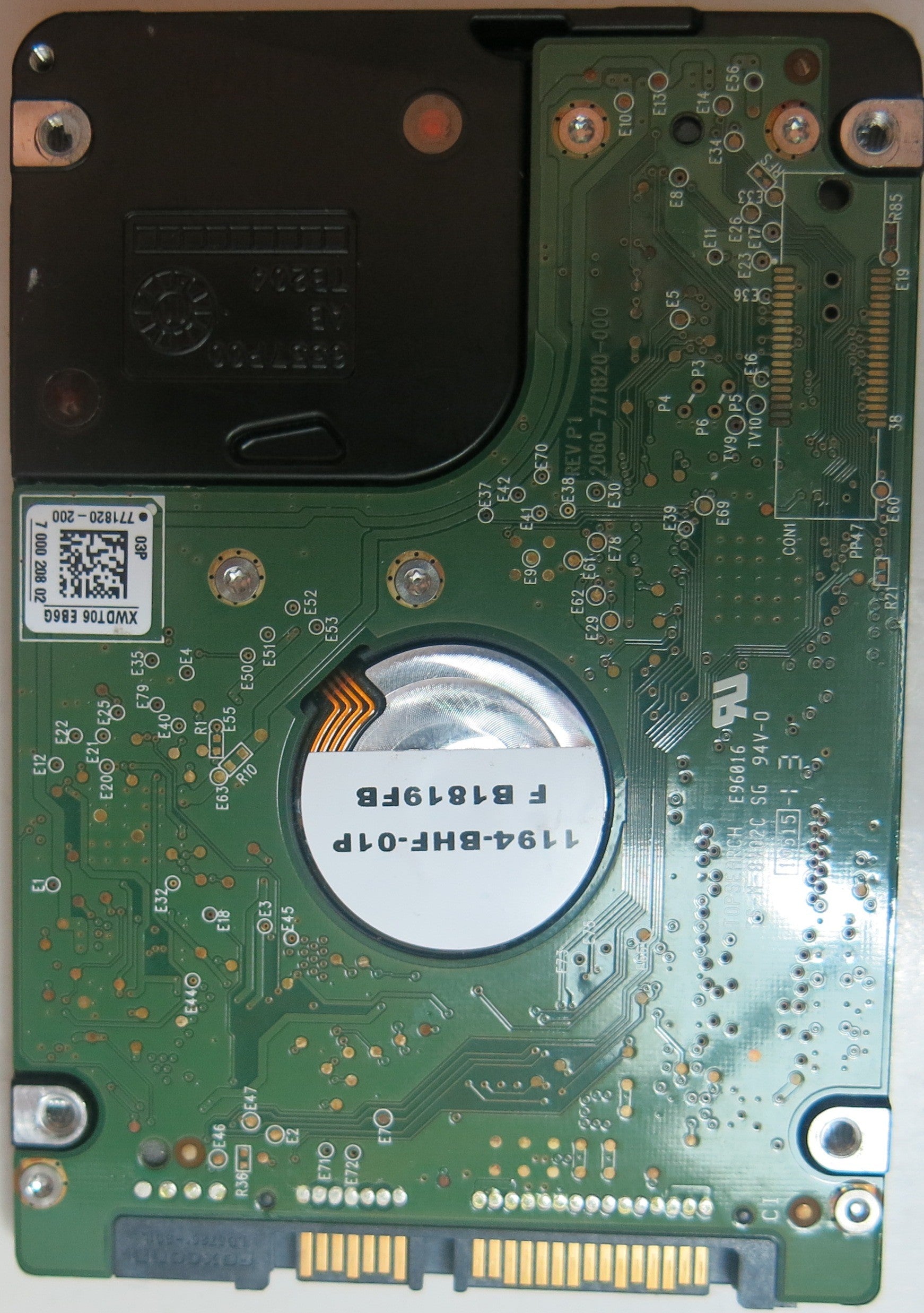 WD5000BPVT-00HXZT3, PCB: 2060-771820-000 REV P1, SERIAL NUMBER: WX71E71MAJ24, 500GB,