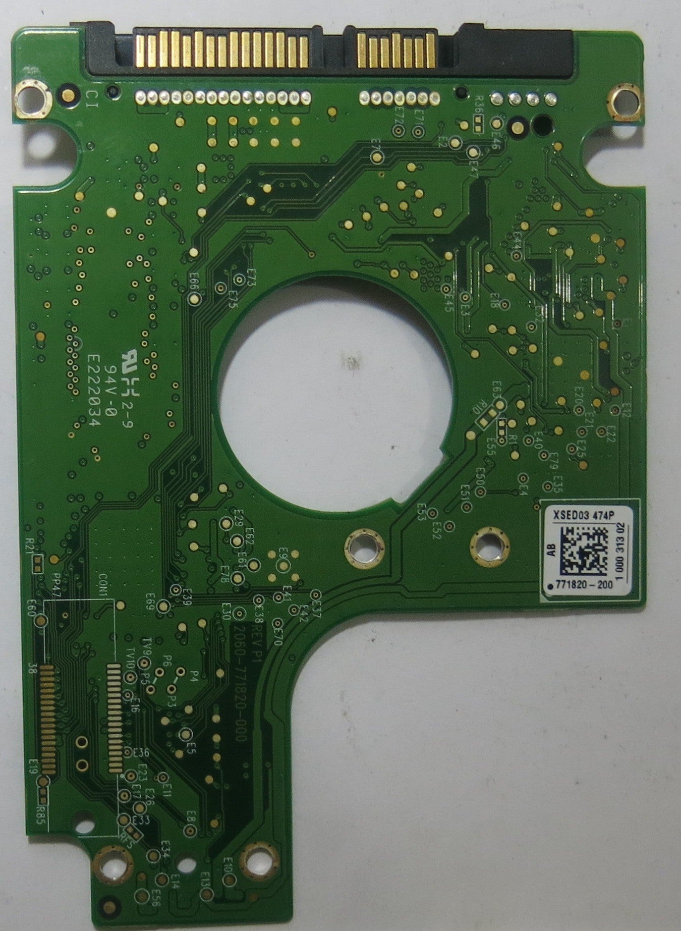WESTERN DIGITAL WD5000BPVT-75HXZT3 2060-771820-000 REV P1 PCB