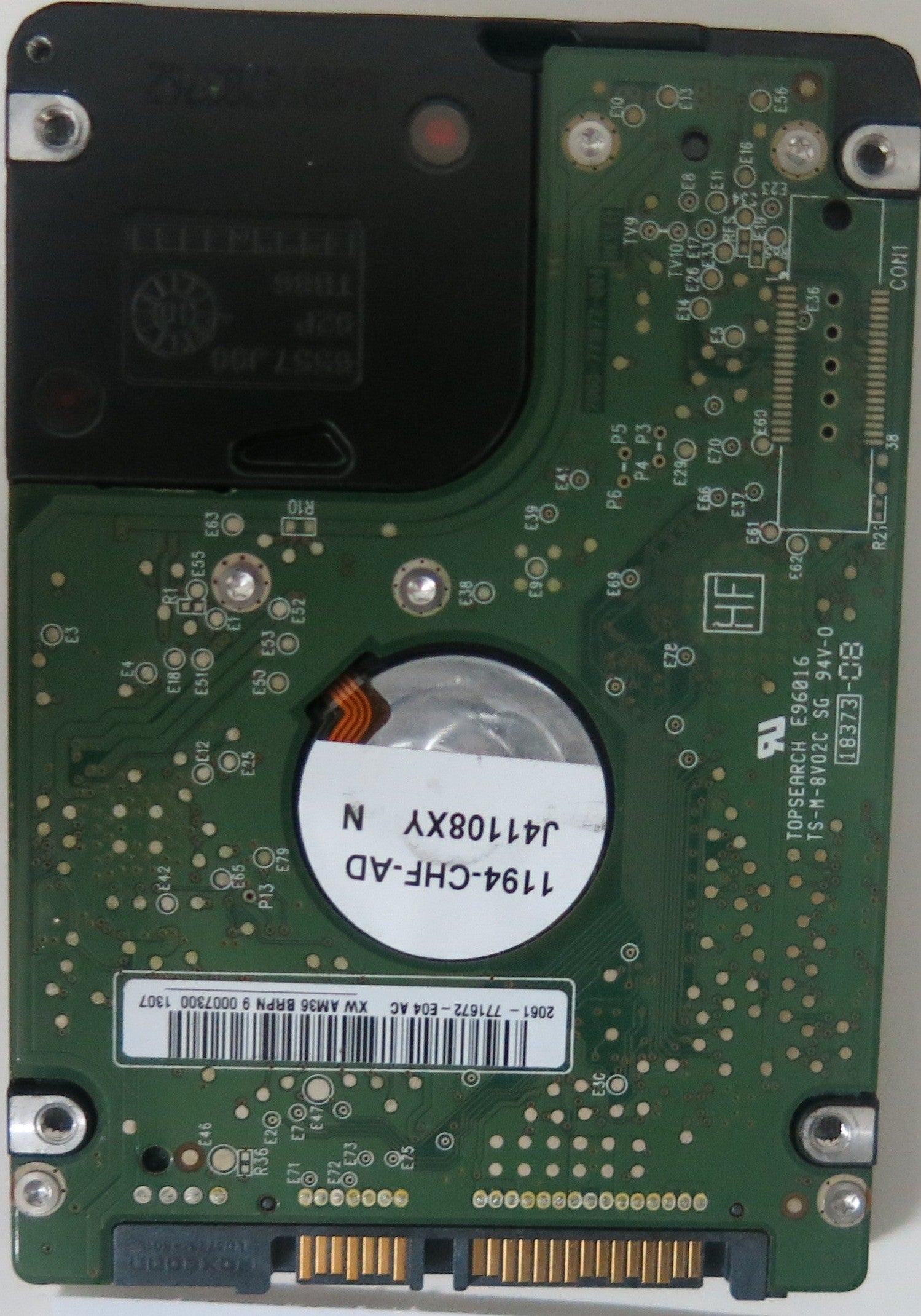 WD5000BUDT-63G8FY0 , FW DA0T2HN 500,GB , PCB:2060-771672-004 REV A, Serial Nunber WXR1EB0YMZ89,