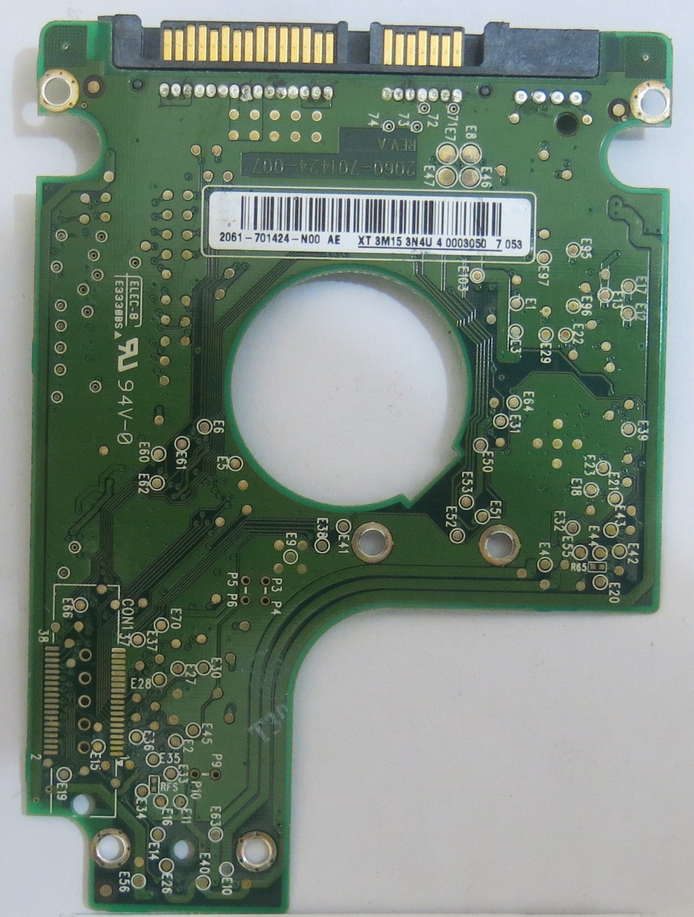 WESTERN DIGITAL WD600BEVS-00LAT0 2060-701424-007 REV A PCB