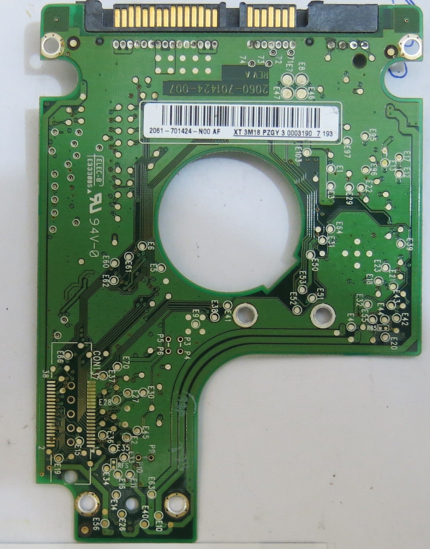 WESTERN DIGITAL WD600BEVS-07LAT0 2060-701424-007 REV A PCB