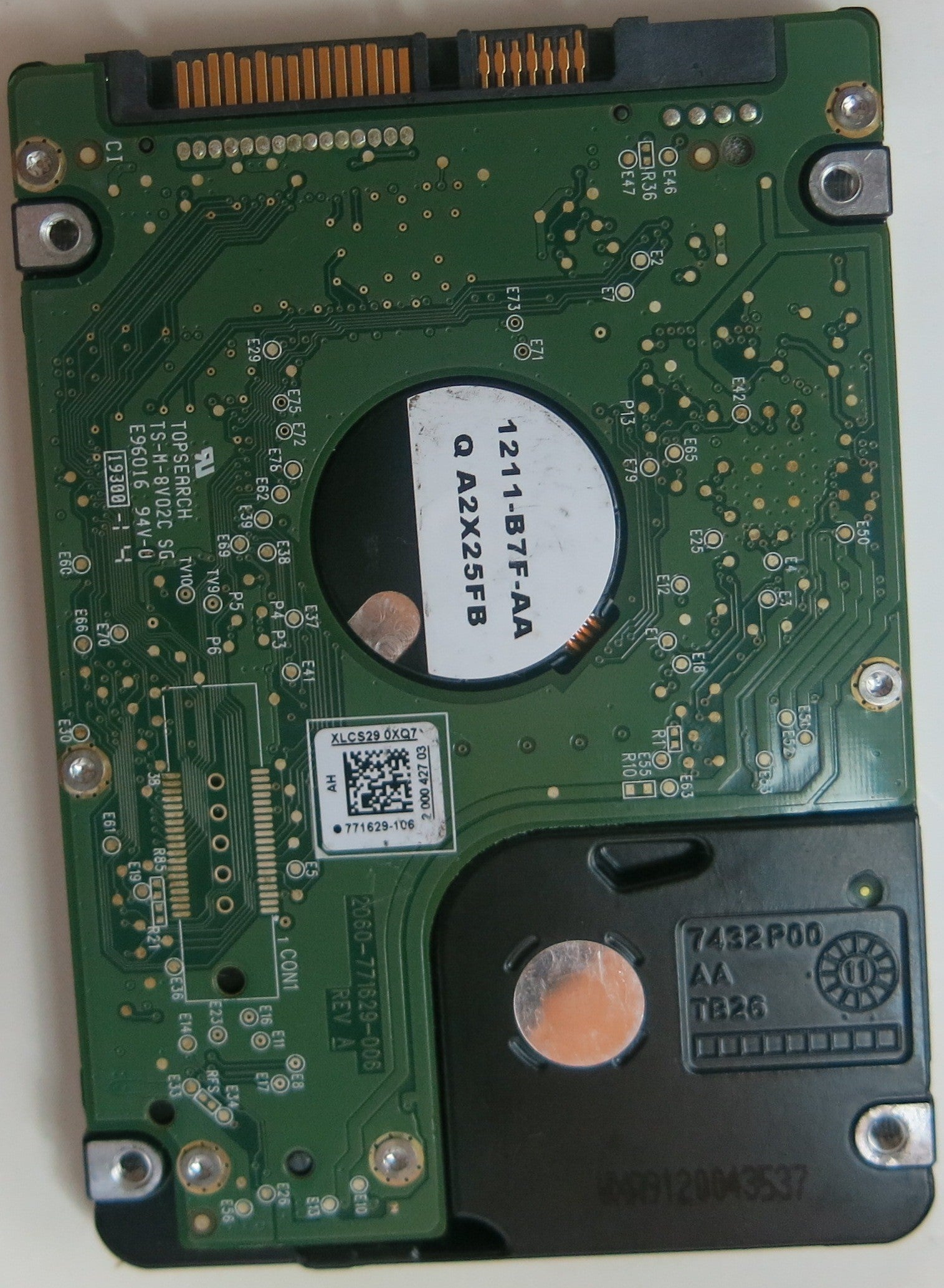 WD7500BPKT-00PK4T0 PCB: 2060-771629-006 REV A SERIAL NUMBER: WXA1E42RUT74 DCM EA0TJAB 750GB