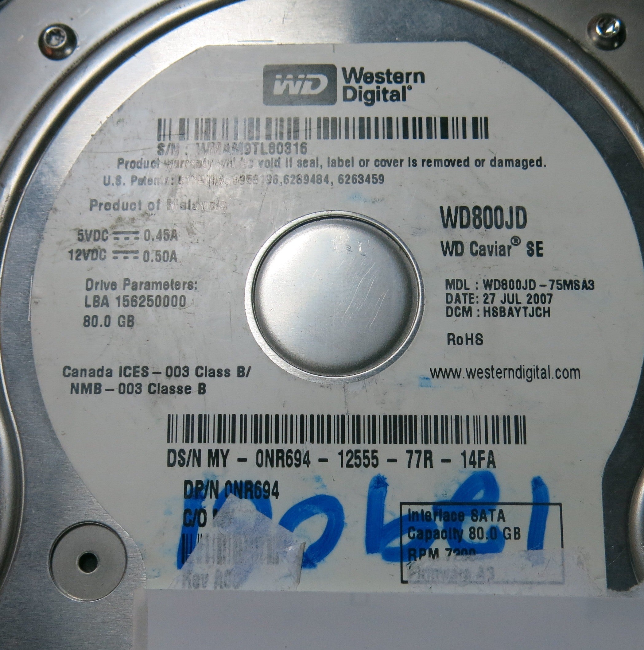WESTERN DIGITAL WD800JD-75MSA3,  PCB
